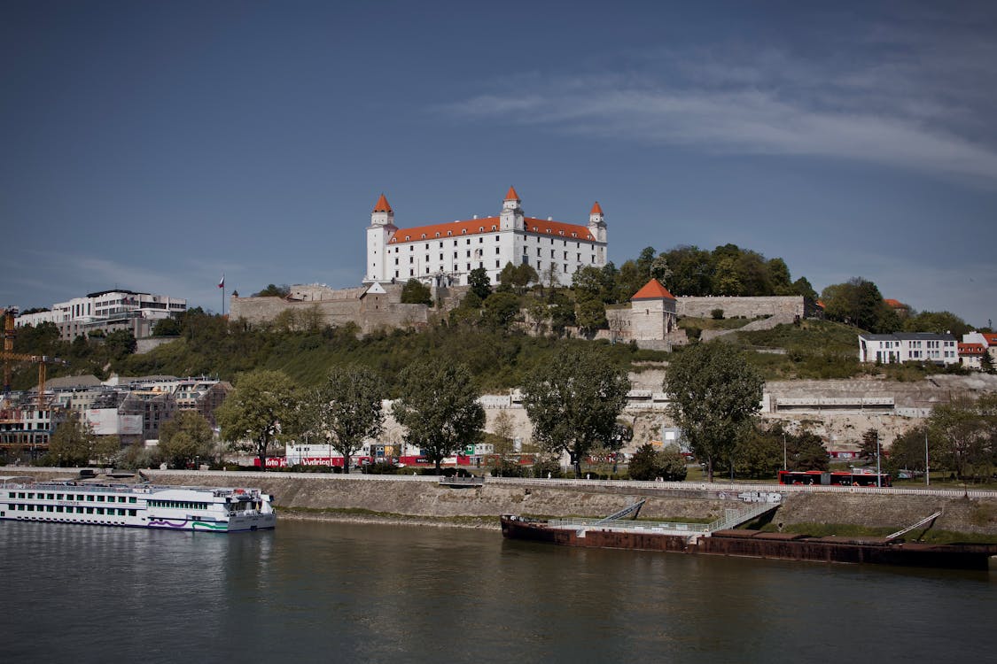 Bratislava Castle overlooking the Danube River, the kind of stop a Danube cruise makes on a Tuesday morning