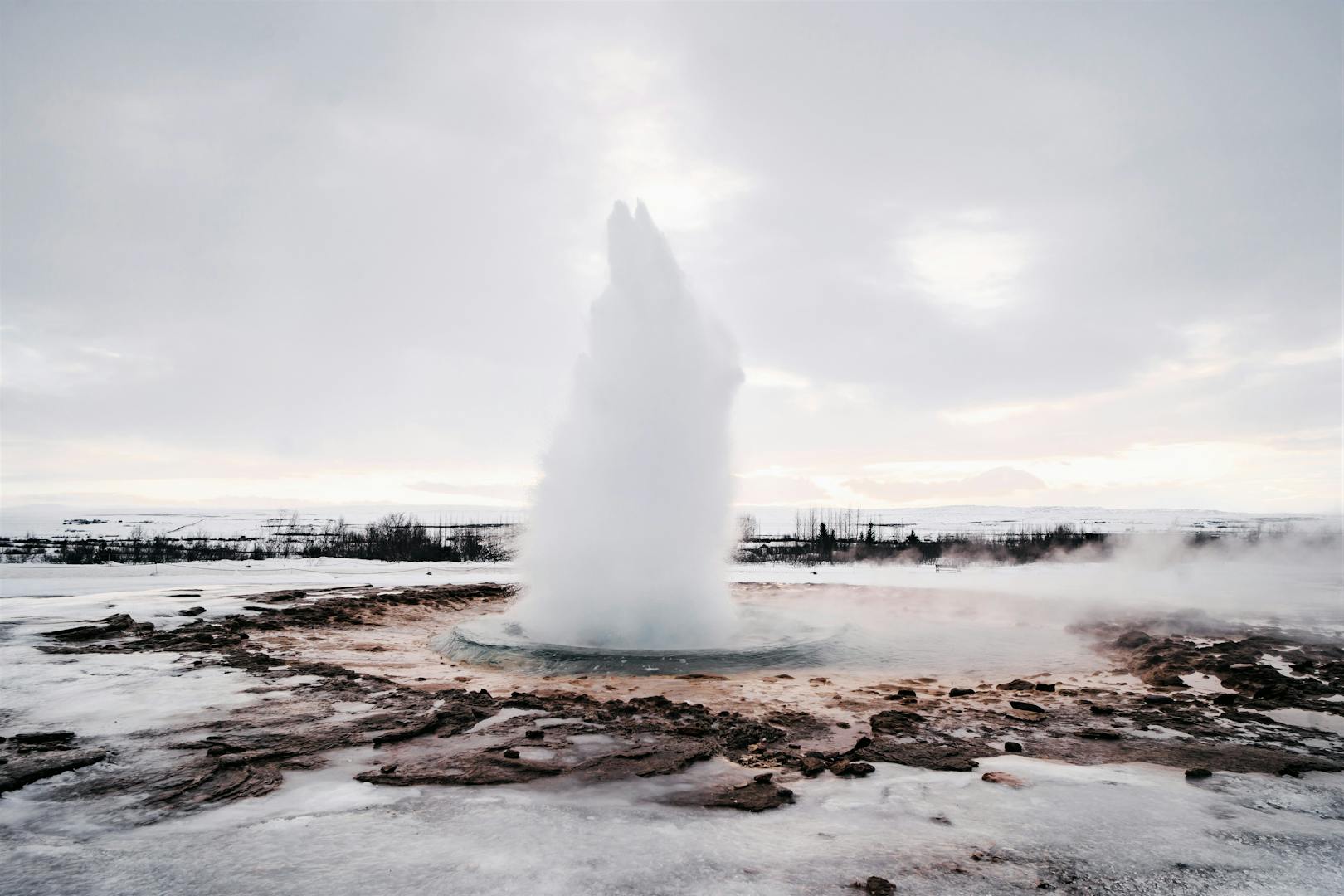 Strokkur geyser erupting on Iceland's Golden Circle
