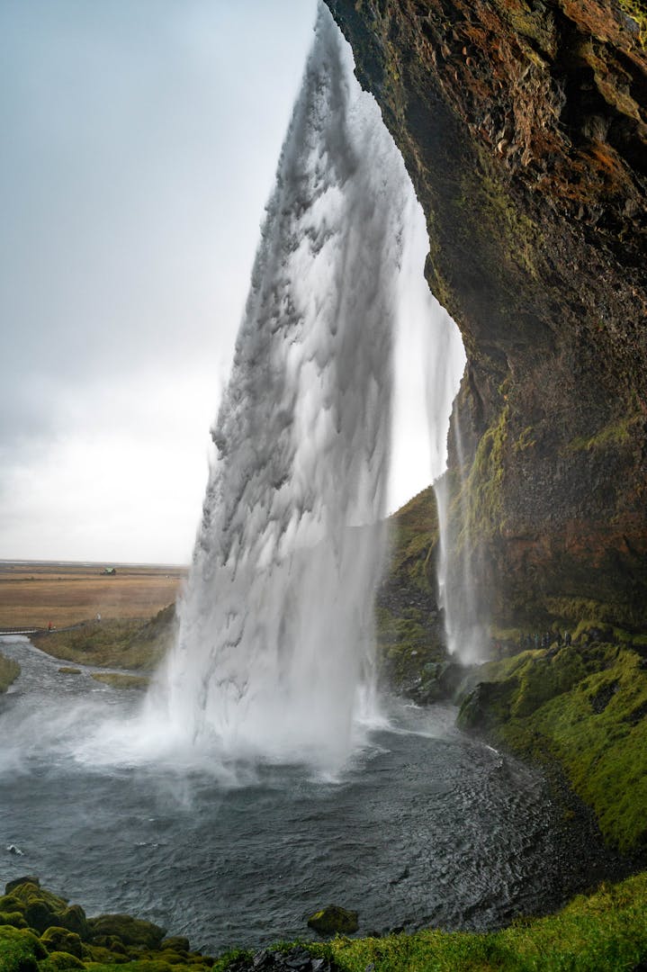 Seljalandsfoss waterfall cascading from the cliffs of Iceland's south coast