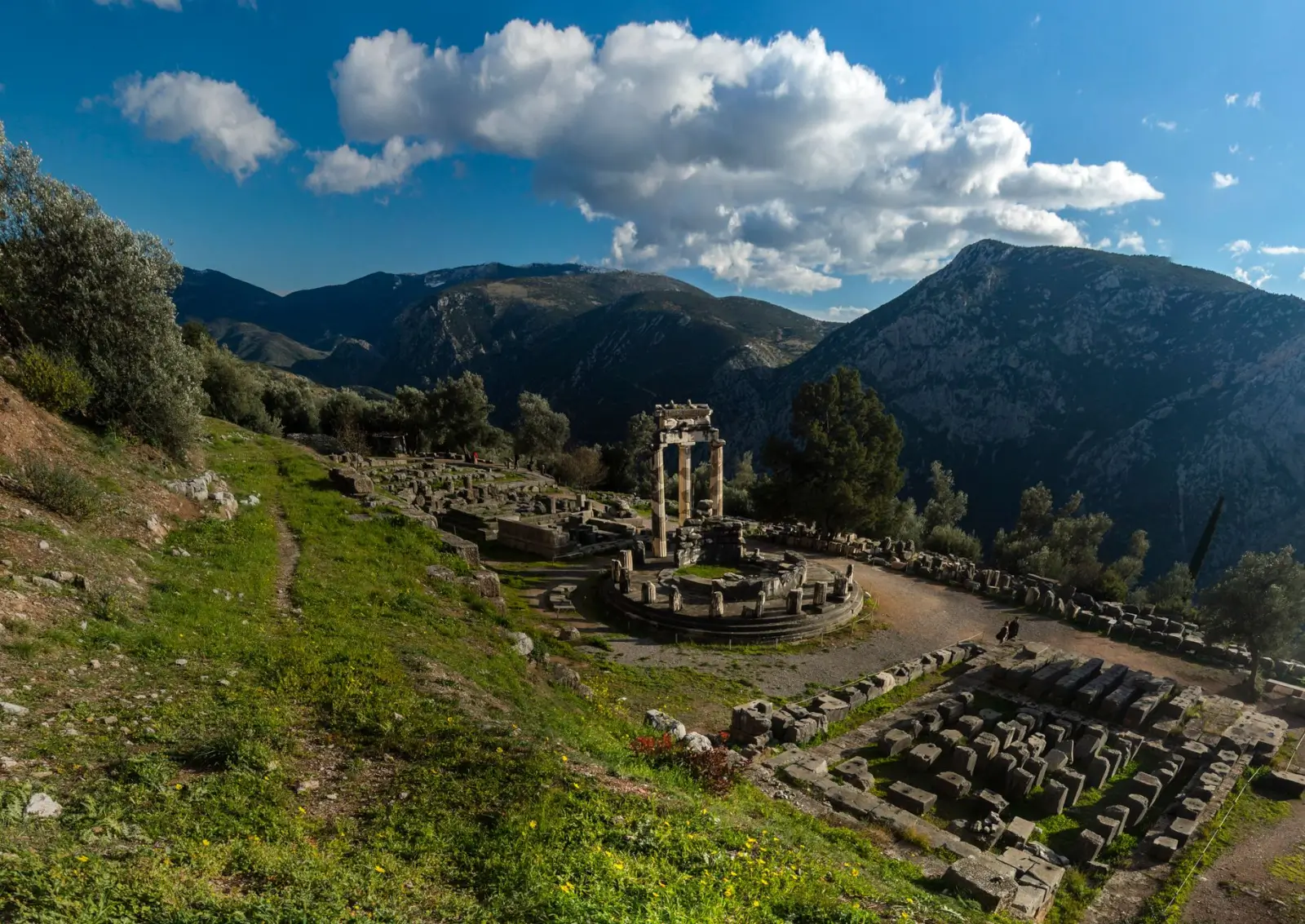 Greece tours in October: Late shoulder season for Athens, Crete, and mainland culture ToursZoom Sunset lighting the ruins at Delphi, Greece