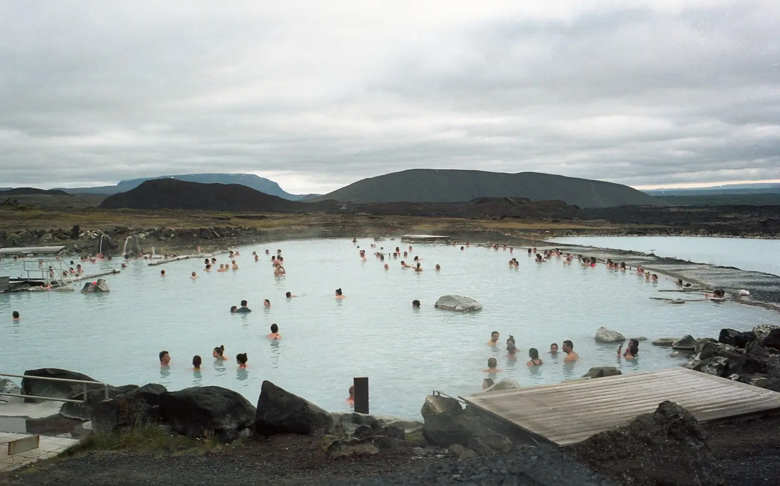 Steam rising from the Blue Lagoon in Iceland