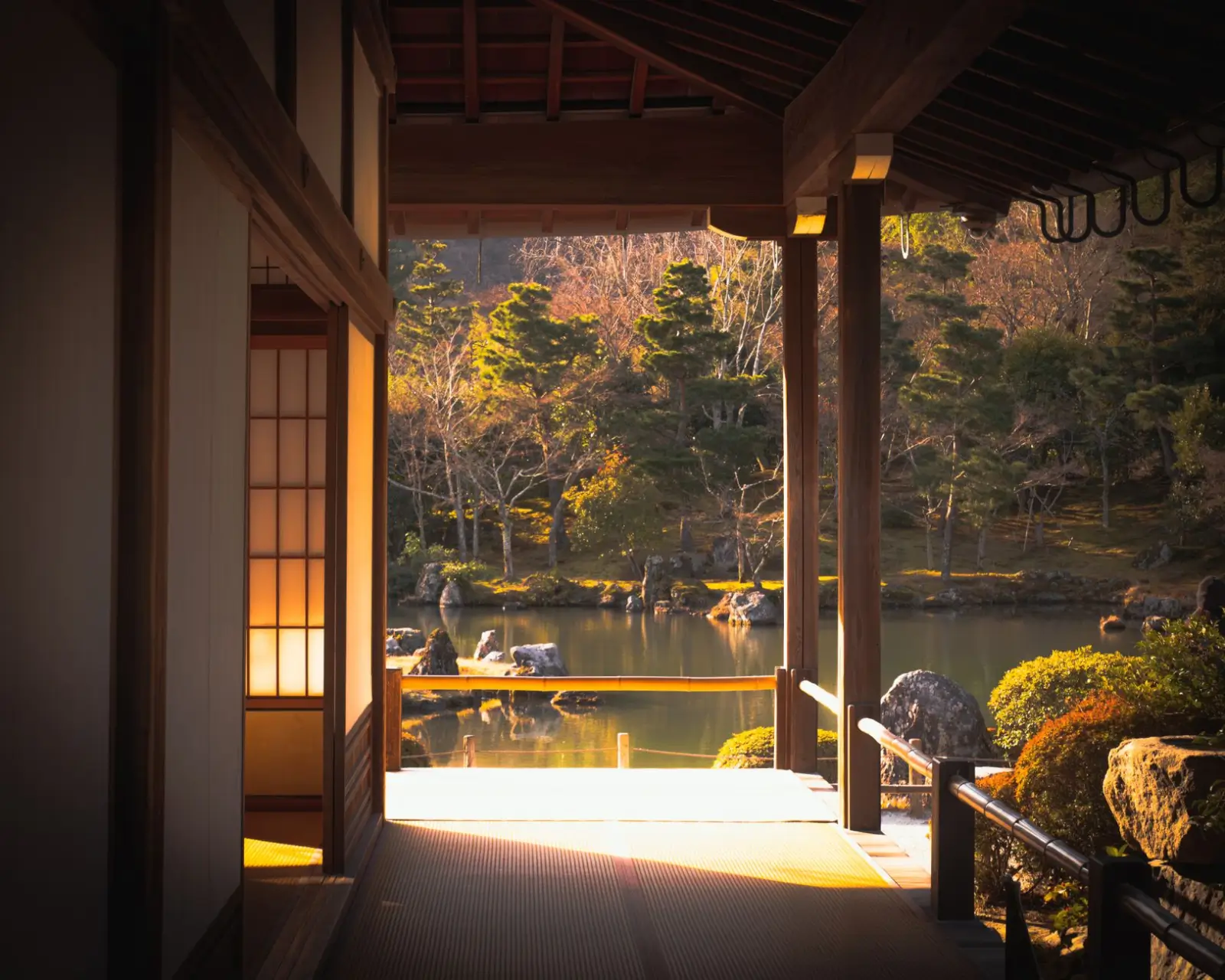 Japan tours in November: Autumn foliage, temples, and clear city days ToursZoom Evening light on the traditional Japanese tea house in Kyoto