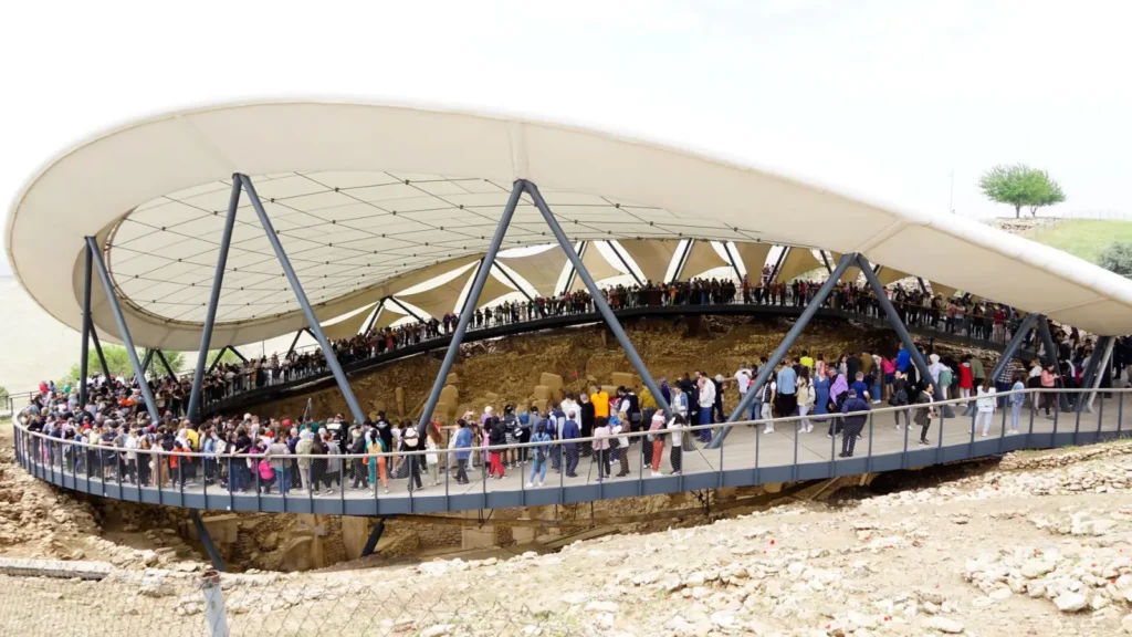Small Group vs Private vs Large Group Tours: Which Is Right for You? ToursZoom A large group tour navigating through a bustling market, emphasizing the efficiency of covering many sites at once.